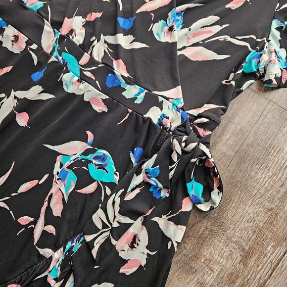 Lane Bryant Floral Maxi Hi-Lo Faux Wrap Dress - Picture 3 of 4